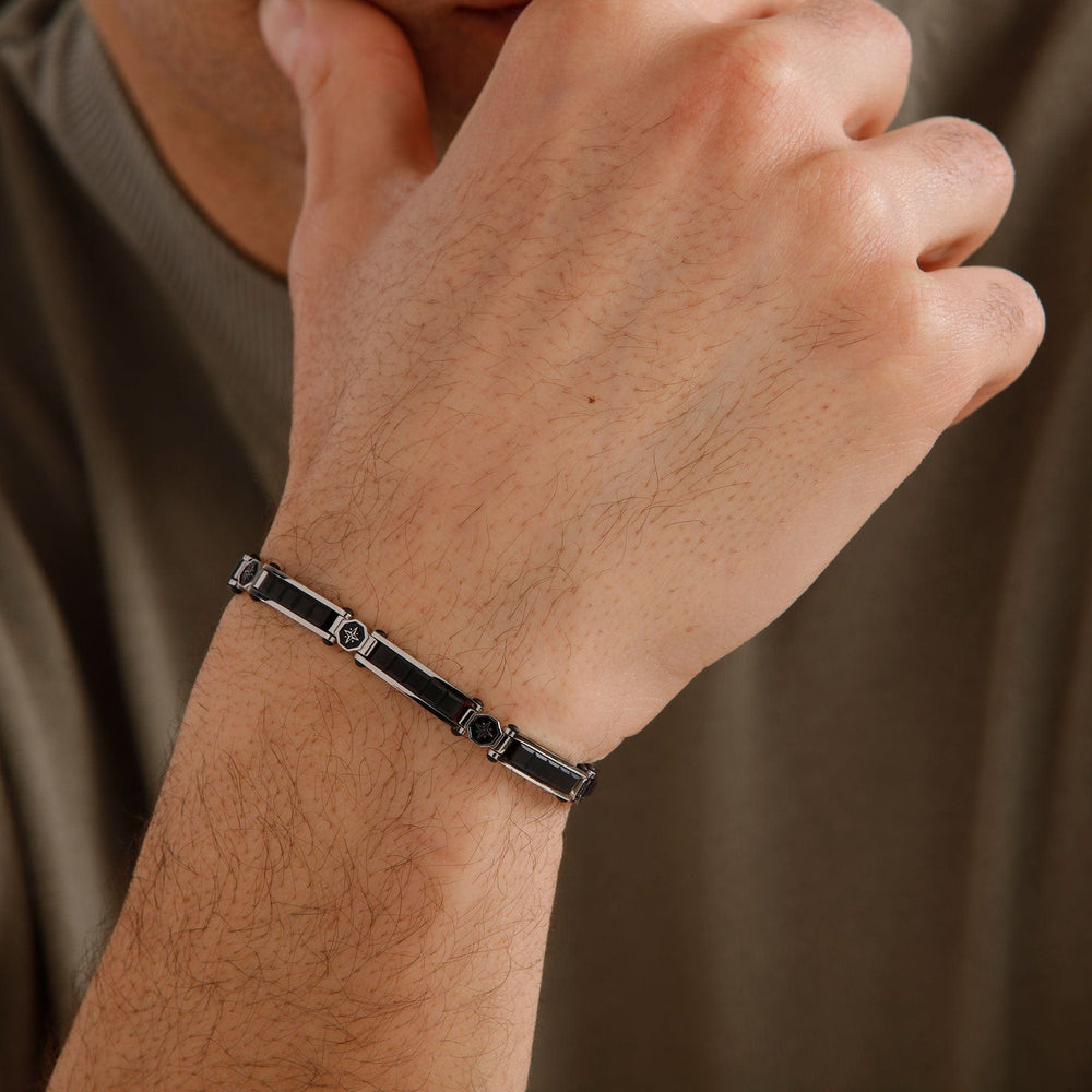 
                      
                        BRC-SS Stainless Steel and Satin Black Bracelet
                      
                    