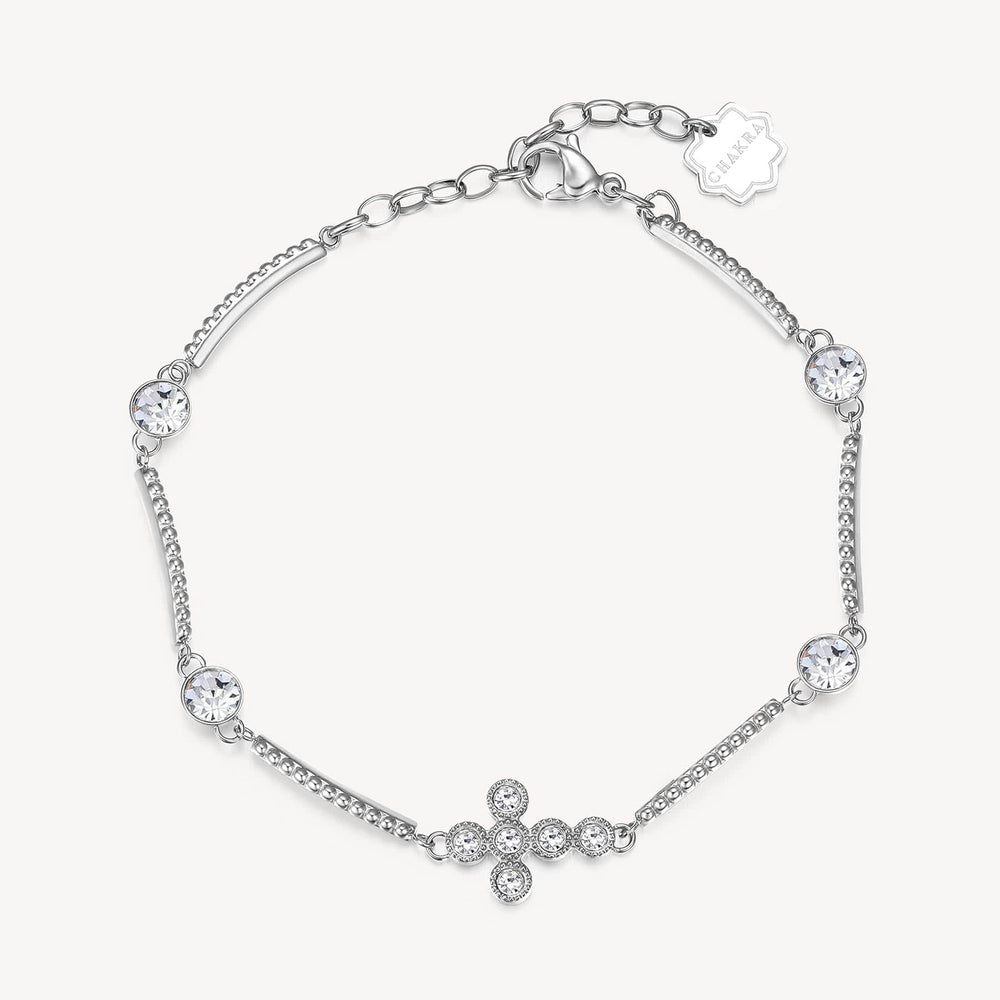 BRC-SS Stainless Steel Chakra Bracelet - Cross