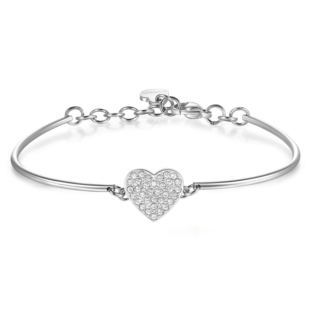 BRC-SS Stainless Steel Chakra Bracelet - Heart Pave