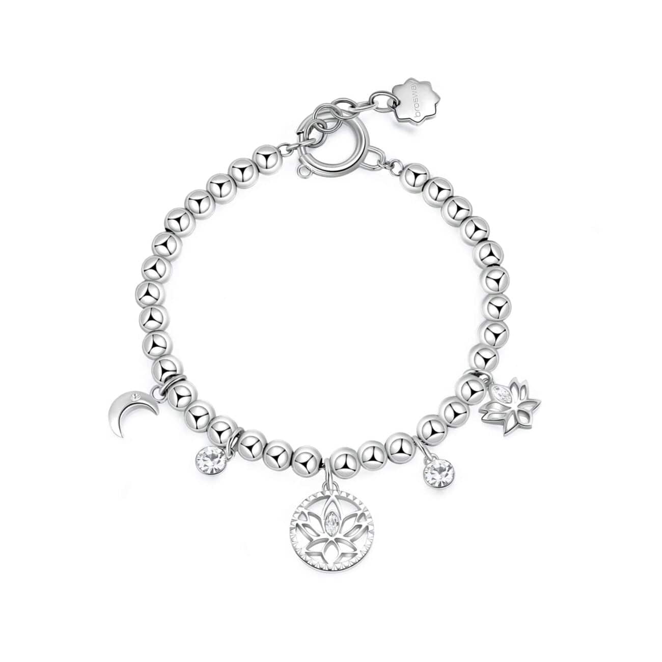 BRC-SS Stainless Steel Chakra Bracelet - Lotus Flower