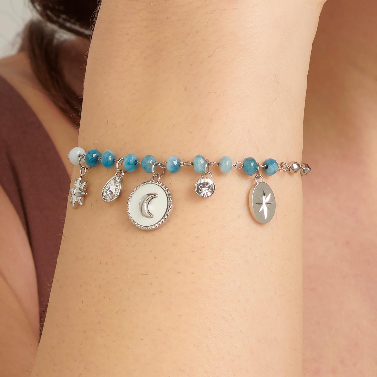 BRC-SS Stainless Steel Chakra Bracelet - Moon