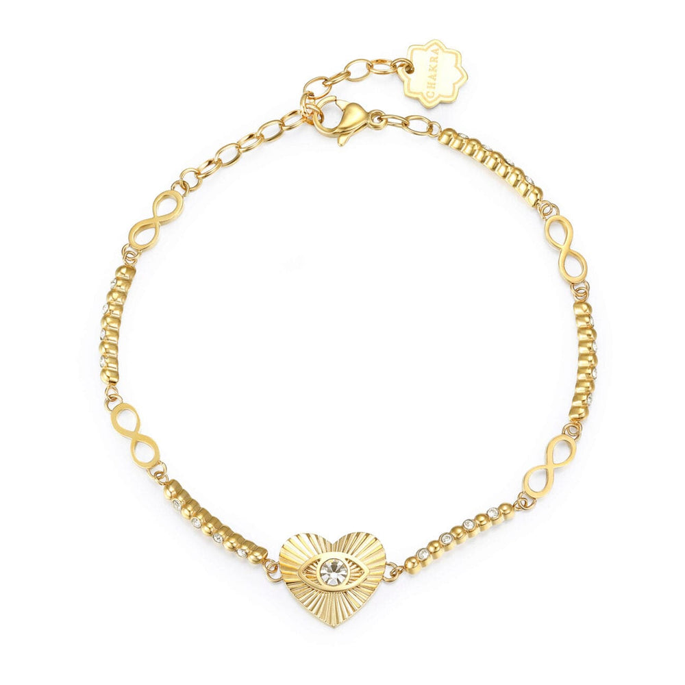 
                      
                        BRC-SS Stainless Steel Gold Tone Chakra Bracelet - Heart
                      
                    