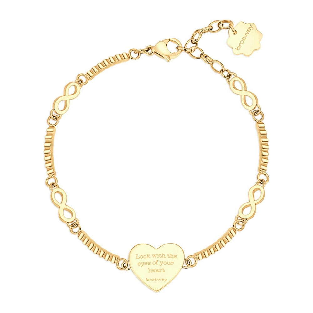 BRC-SS Stainless Steel Gold Tone Chakra Bracelet - Heart