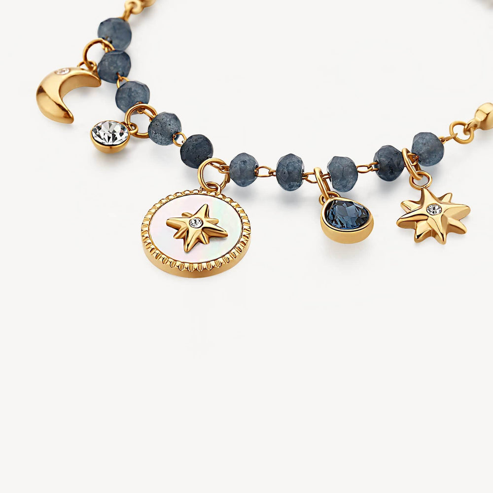 
                      
                        BRC-SS Stainless Steel Gold Tone Chakra Bracelet - Star
                      
                    