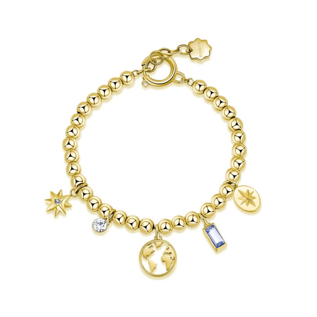 BRC-SS Stainless Steel Gold Tone Chakra Bracelet - World