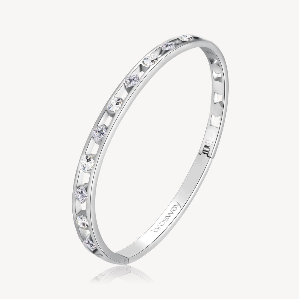 
                      
                        BRC-SS Stainless Steel  Latching Bangle with Engraving and Crystals
                      
                    