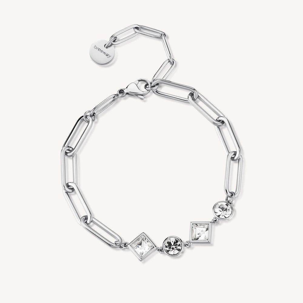 
                      
                        BRC-SS Stainless Steel Oval Link Chain with Crystals Bracelet
                      
                    