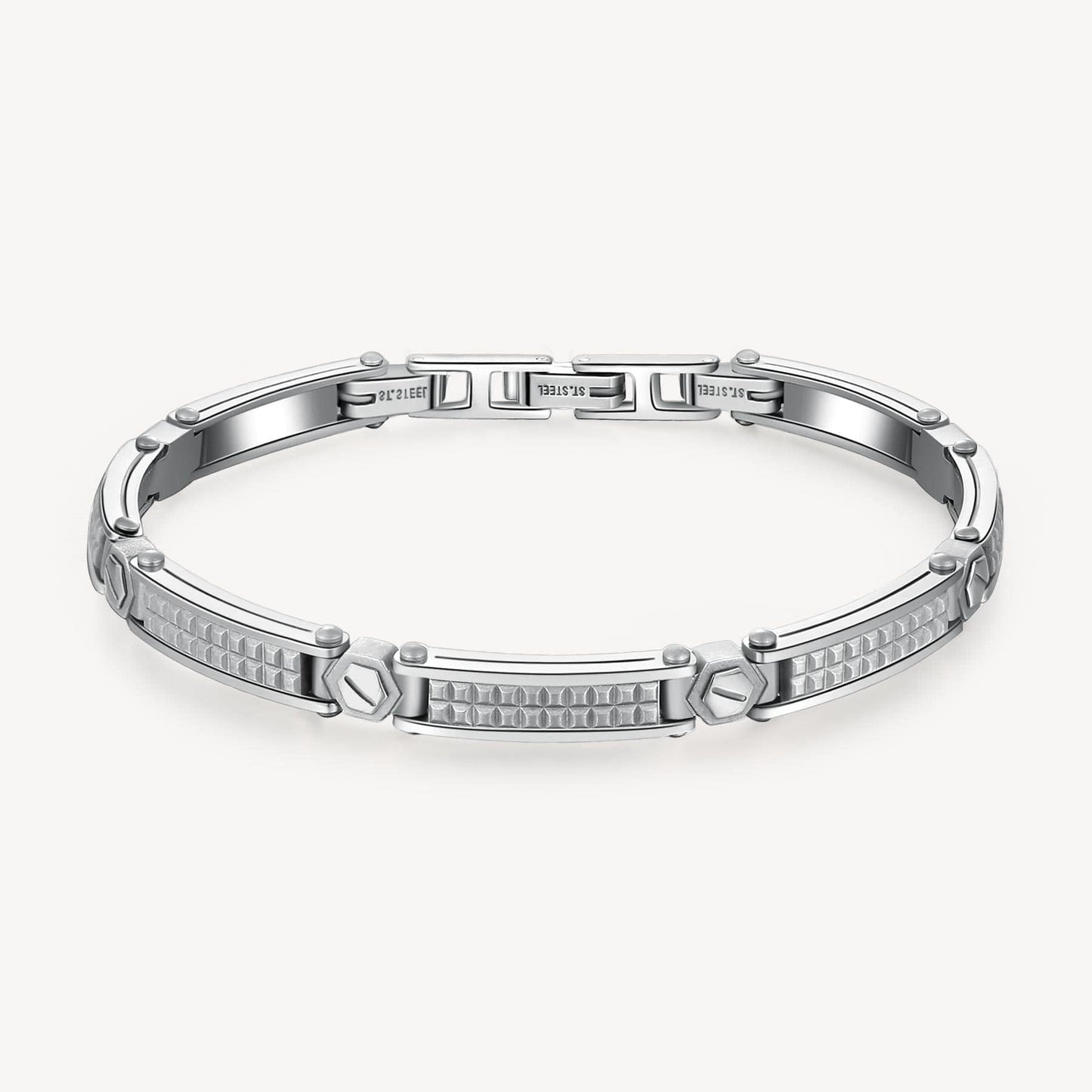 BRC-SS Stainless Steel Polished and Satin Bracelet