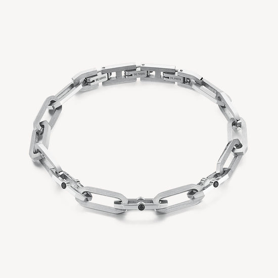 BRC-SS Stainless Steel with Black Crystal Bracelet