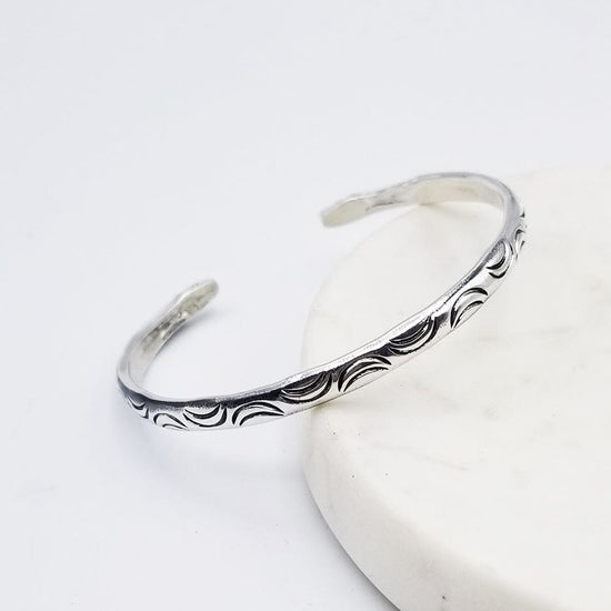 BRC STAMPED MOONS CUFF WITH SNAKE HEAD ENDS