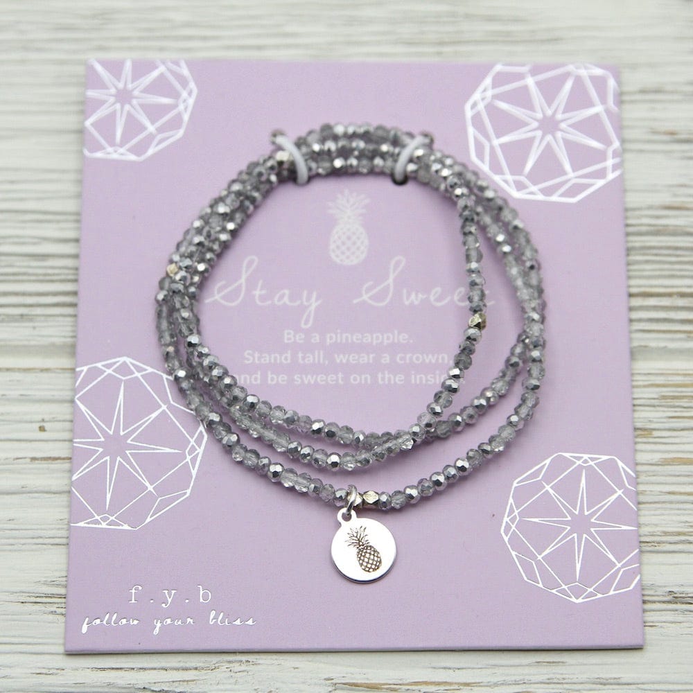 
                  
                    BRC Stay Sweet ~ Stretchy Silver Crystal Wrap Bracelet
                  
                