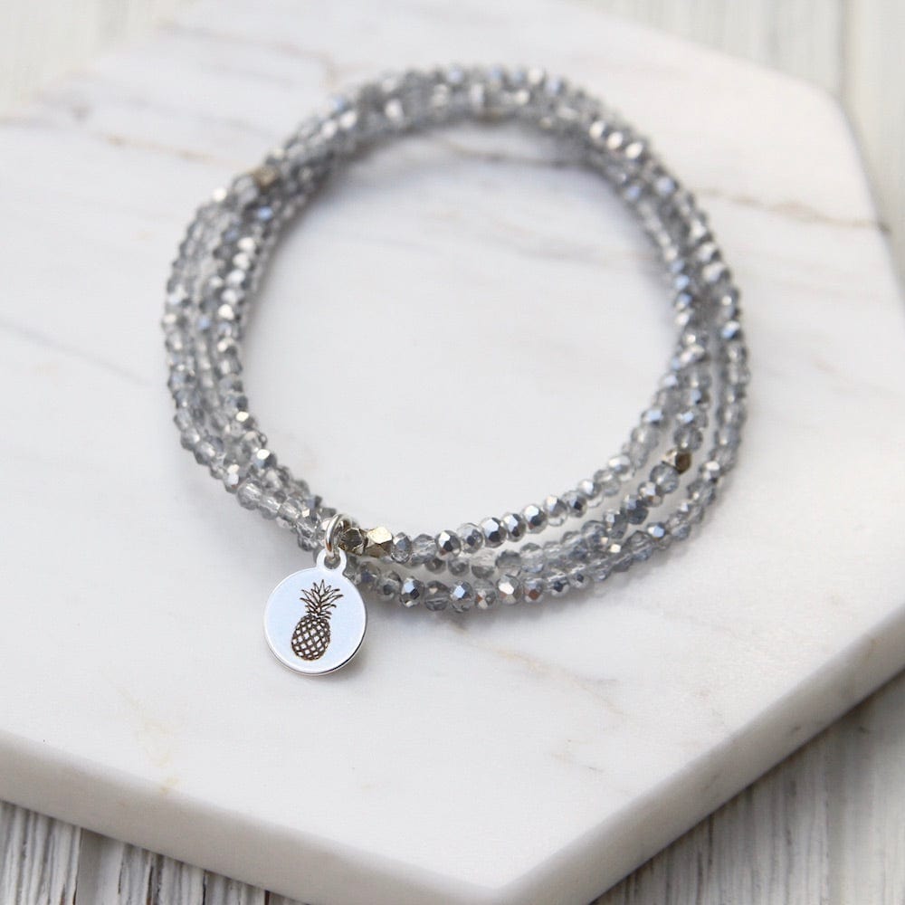 
                  
                    BRC Stay Sweet ~ Stretchy Silver Crystal Wrap Bracelet
                  
                