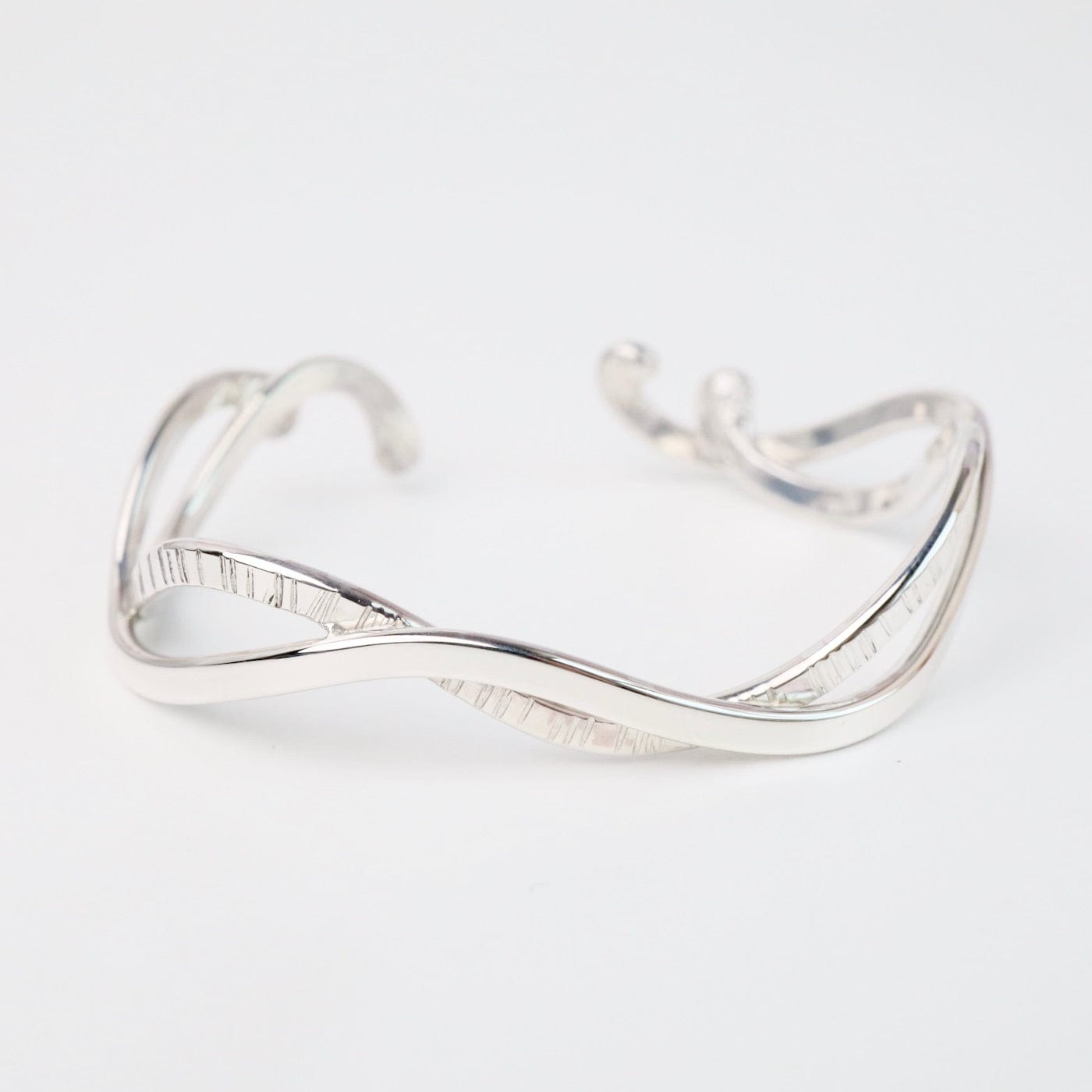 BRC Sterling Cuff of 2 Wave Wires & Ball Ends