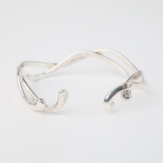 BRC Sterling Cuff of 2 Wave Wires & Ball Ends