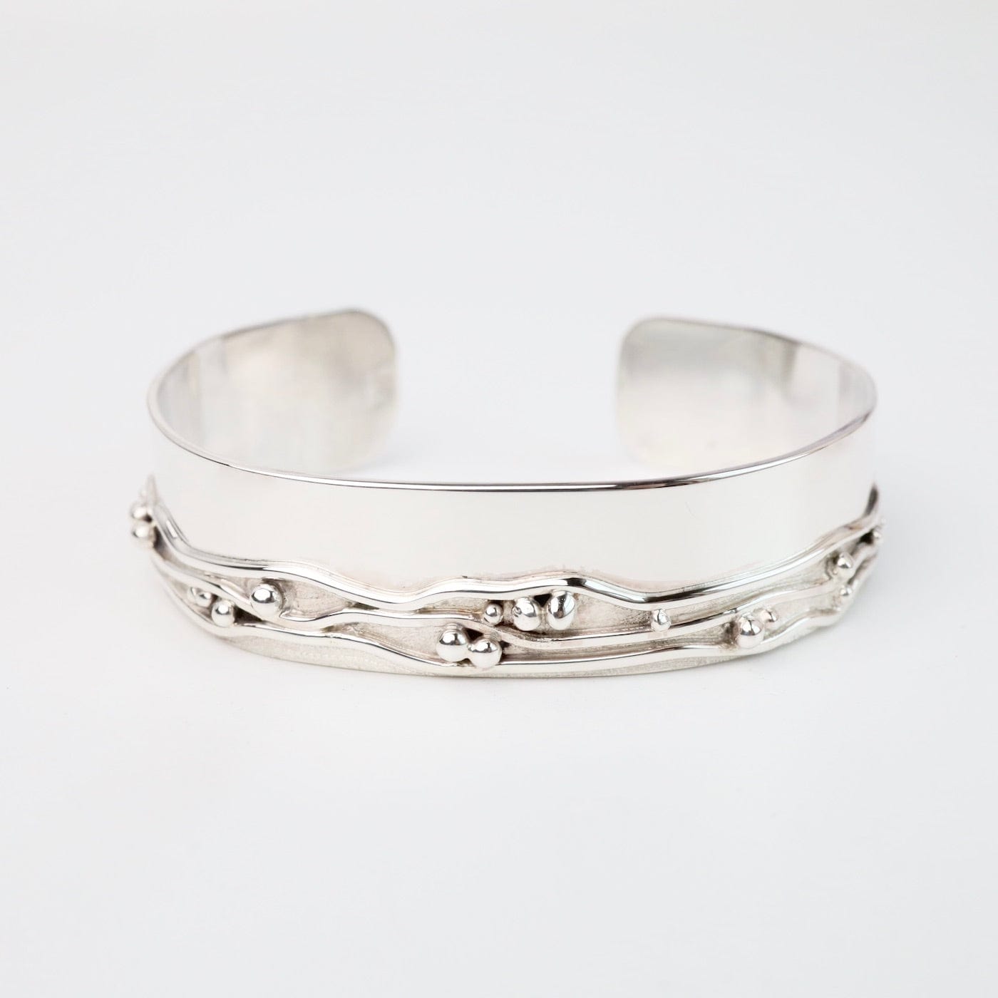 BRC Sterling Cuff with Wave Lines & Balls