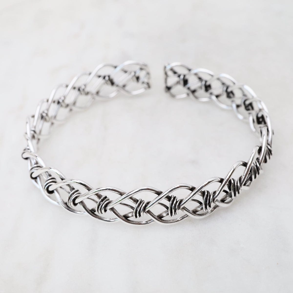 BRC Sterling Silver 13mm Open Weave Cuff