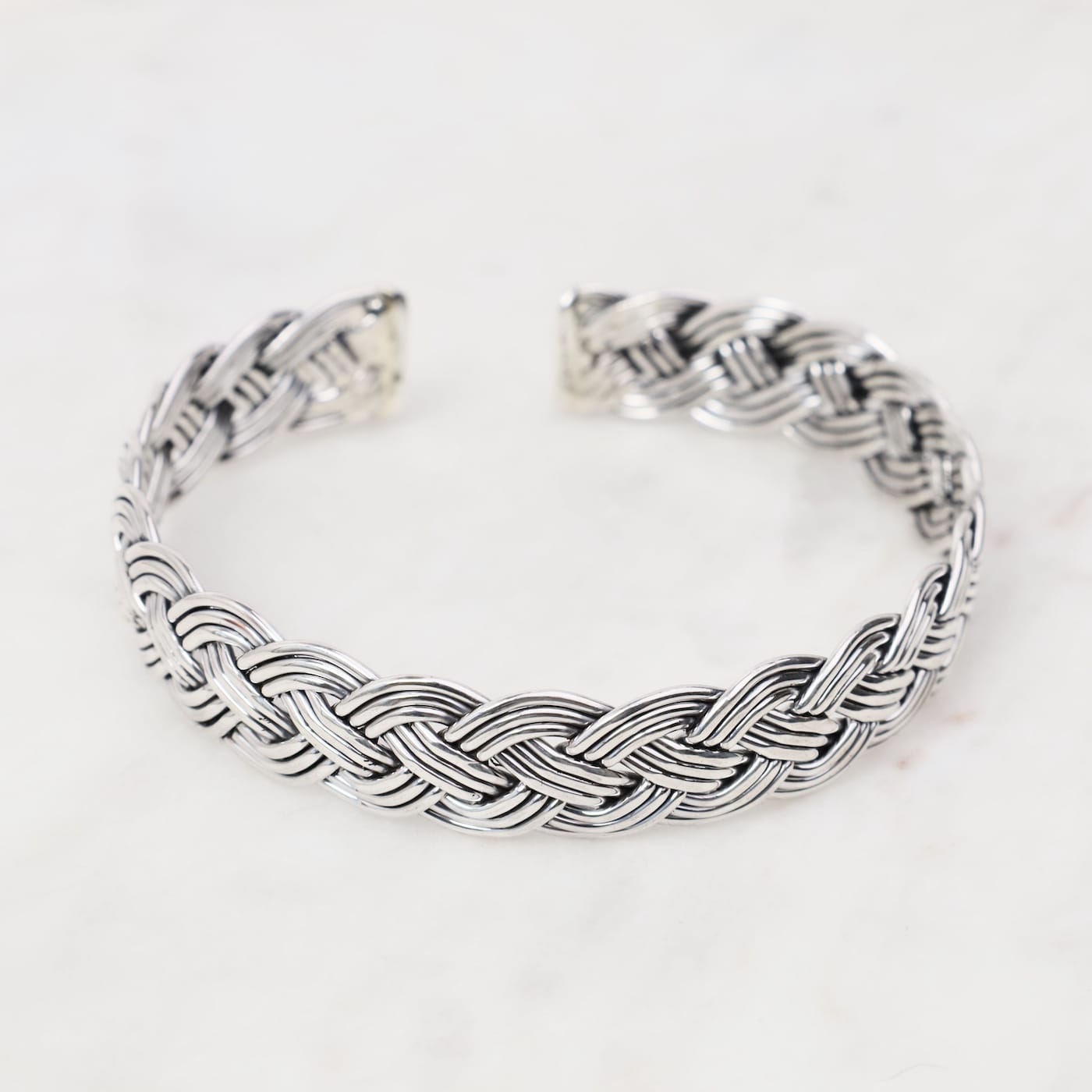 BRC Sterling Silver 4 Strand Woven Cuff