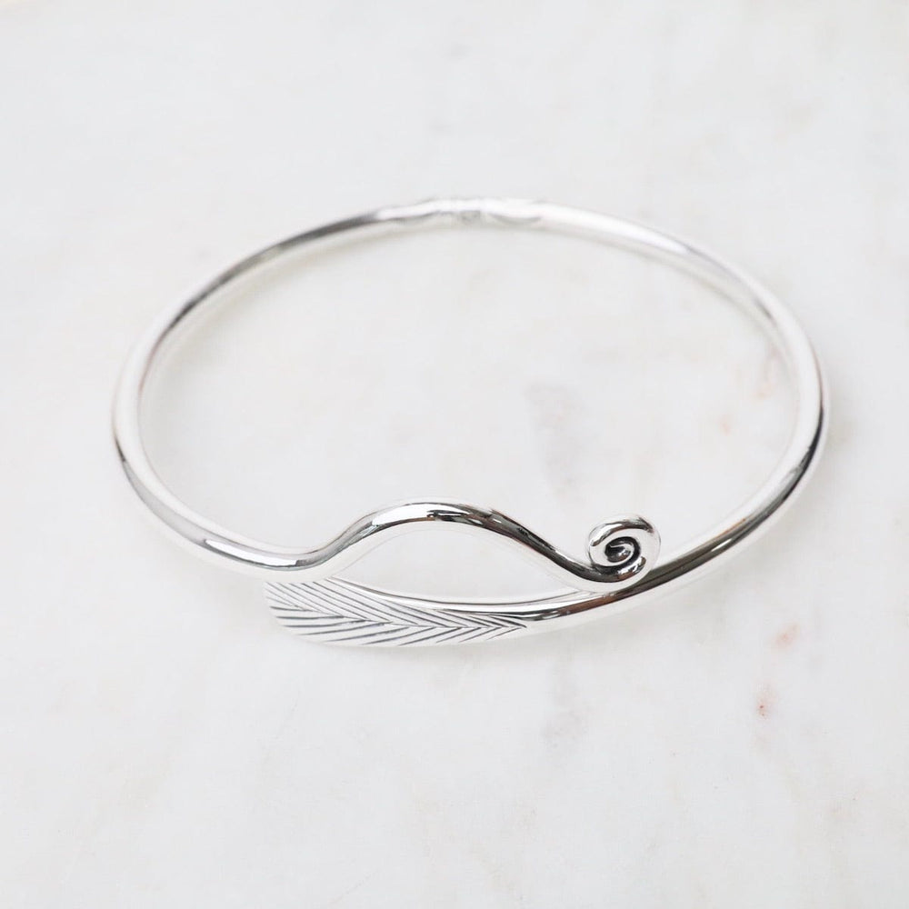 
                  
                    BRC Sterling Silver Bangle with Vine & Leaf
                  
                