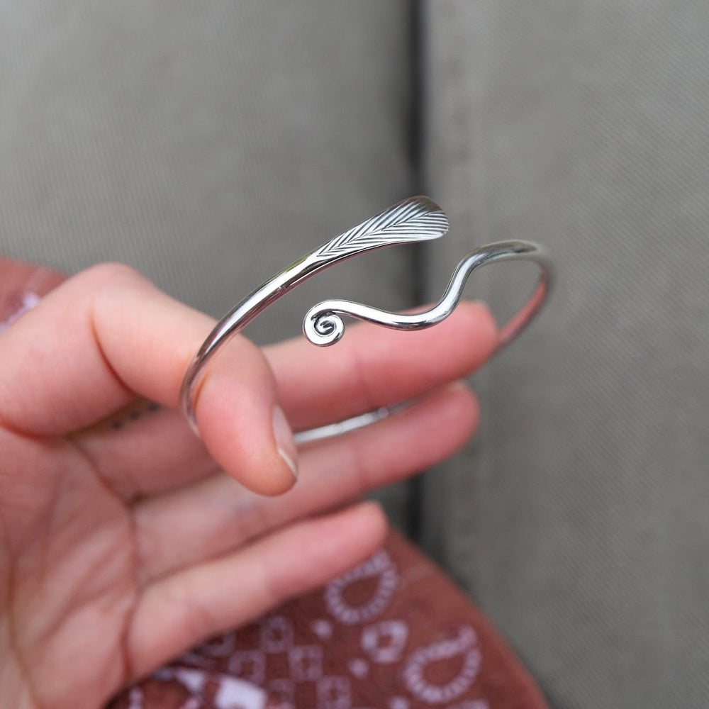 
                  
                    BRC Sterling Silver Bangle with Vine & Leaf
                  
                