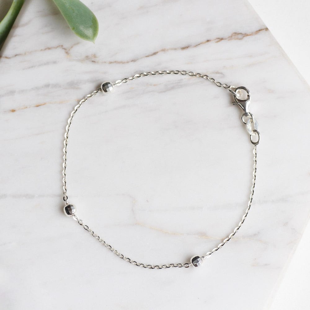 
                      
                        BRC Sterling Silver Bracelet with Disco Ball Stations
                      
                    