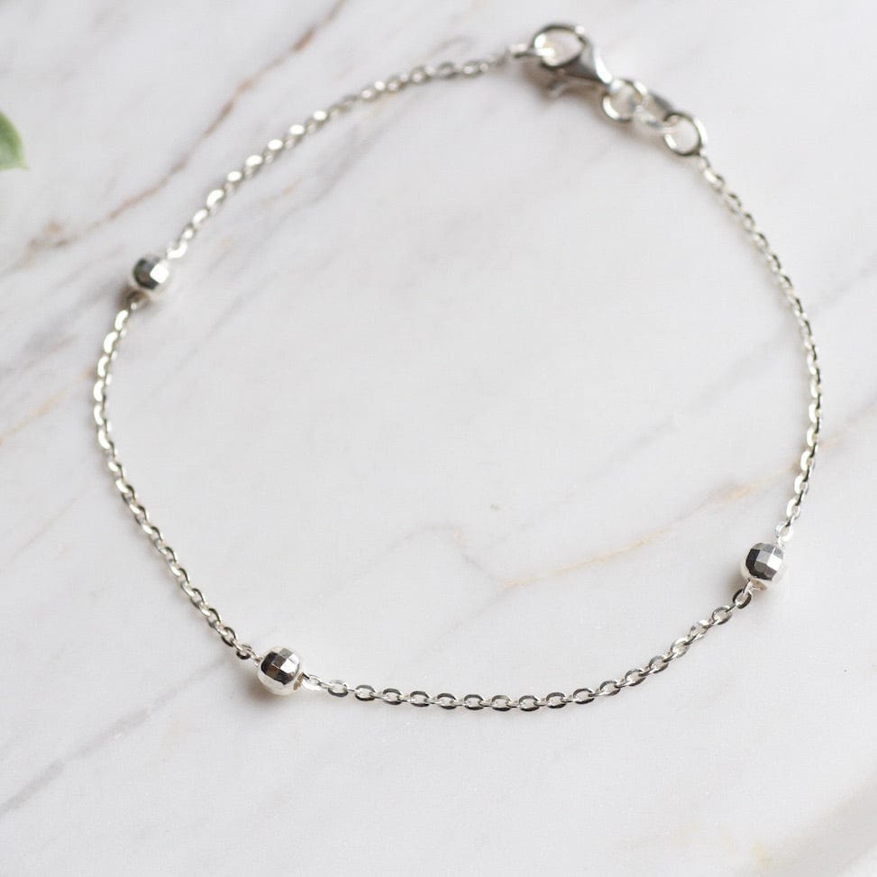 
                  
                    BRC Sterling Silver Bracelet with Disco Ball Stations
                  
                