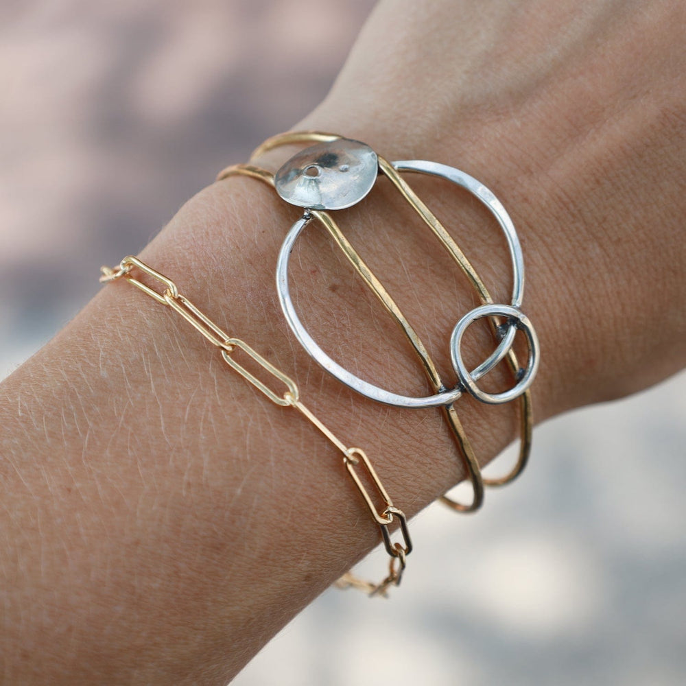 BRC Sterling Silver & Brass Circles Bracelet