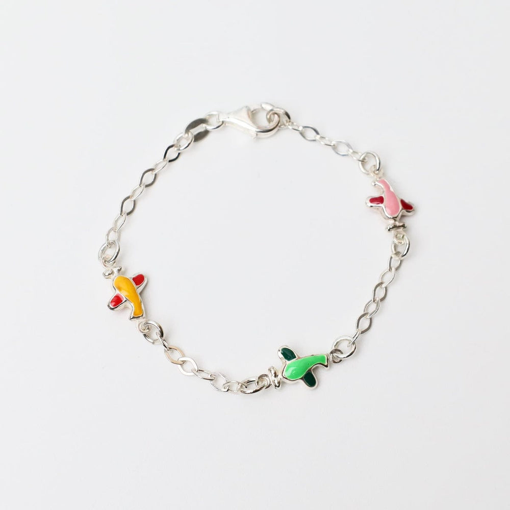 BRC Sterling Silver Child's Bracelet with Enamel Planes