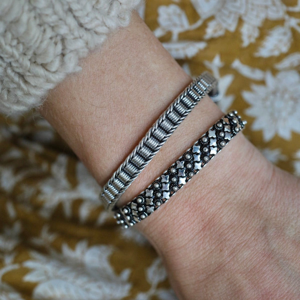 BRC Sterling Silver Coil Woven Bali Chain Bracelet