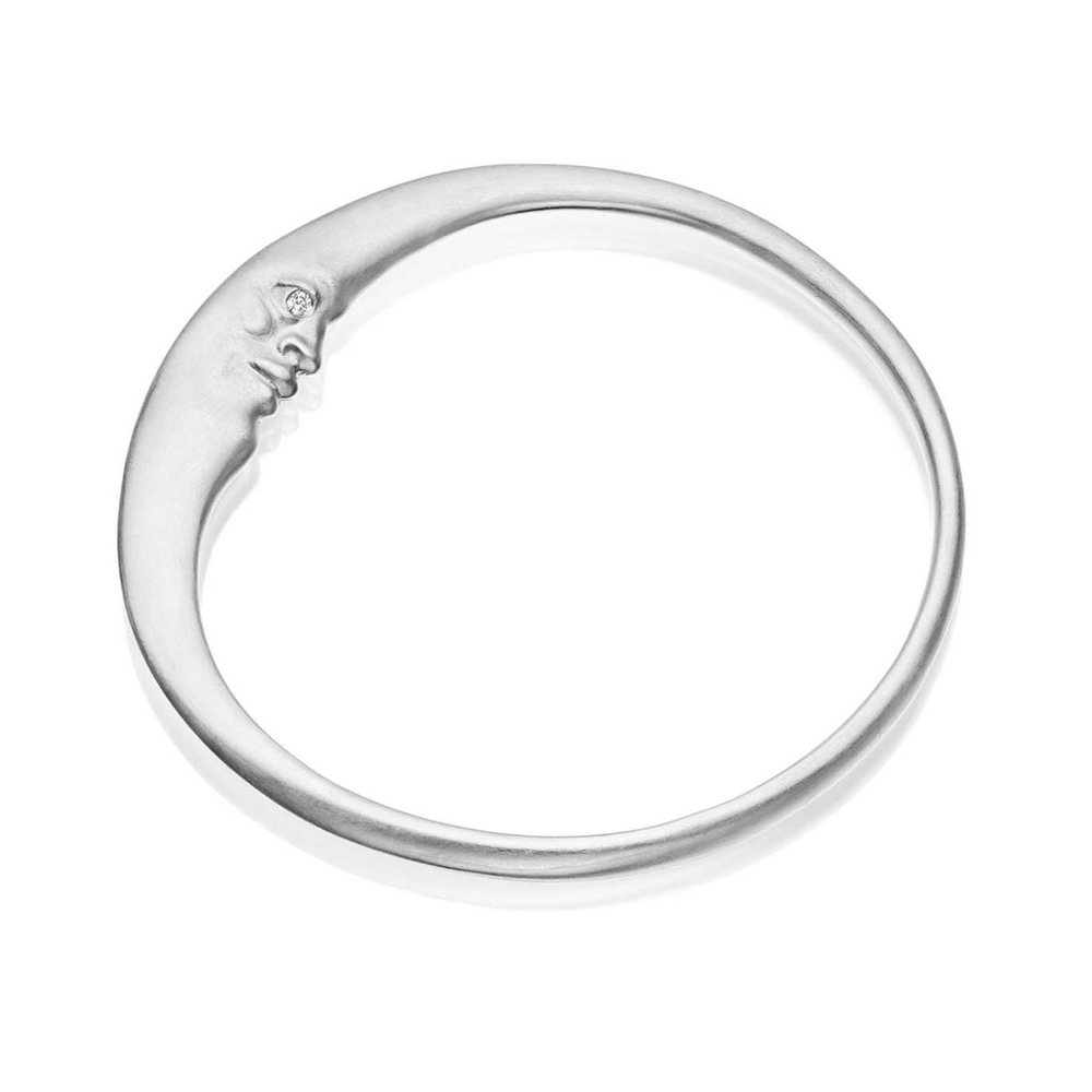 
                      
                        BRC Sterling Silver Crescent Moonface Bangle
                      
                    