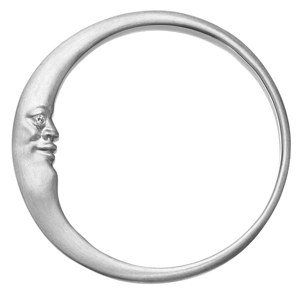 Sterling Silver Crescent Moonface Bangle – Dandelion Jewelry Sterling Silver Crescent Moonface Bangle – Dandelion Jewelry