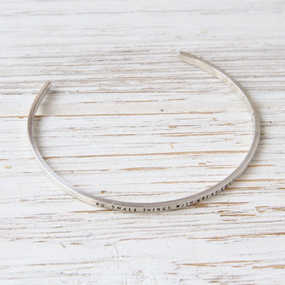 
                  
                    BRC Sterling Silver Cuff - "Do Small Things with Great Love"
                  
                