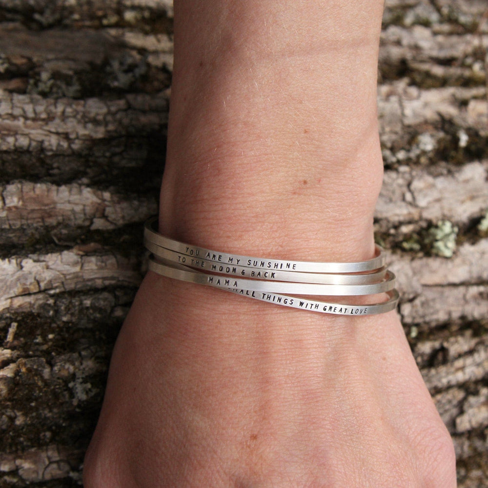 
                      
                        BRC Sterling Silver Cuff - "To The Moon & Back"
                      
                    