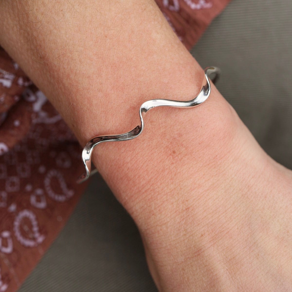 BRC Sterling Silver Cuff with 3 Small Waves