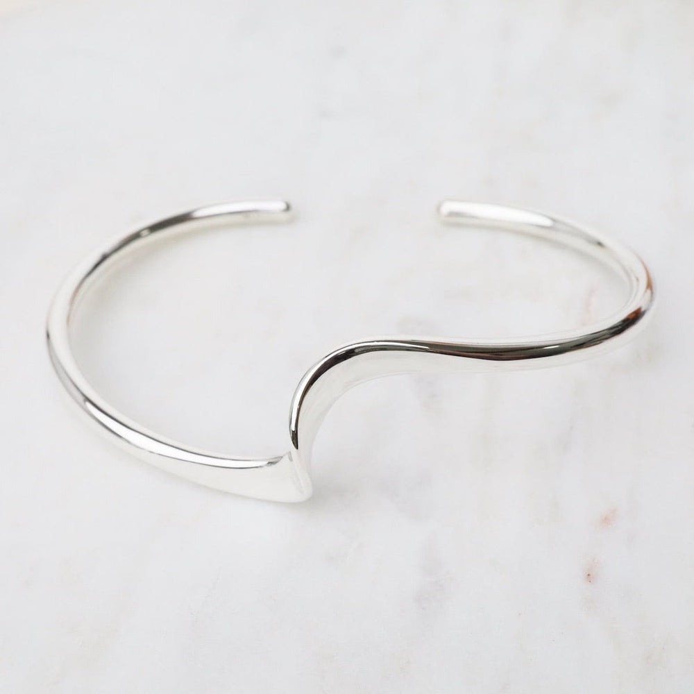 BRC Sterling Silver Cuff with Single Wave