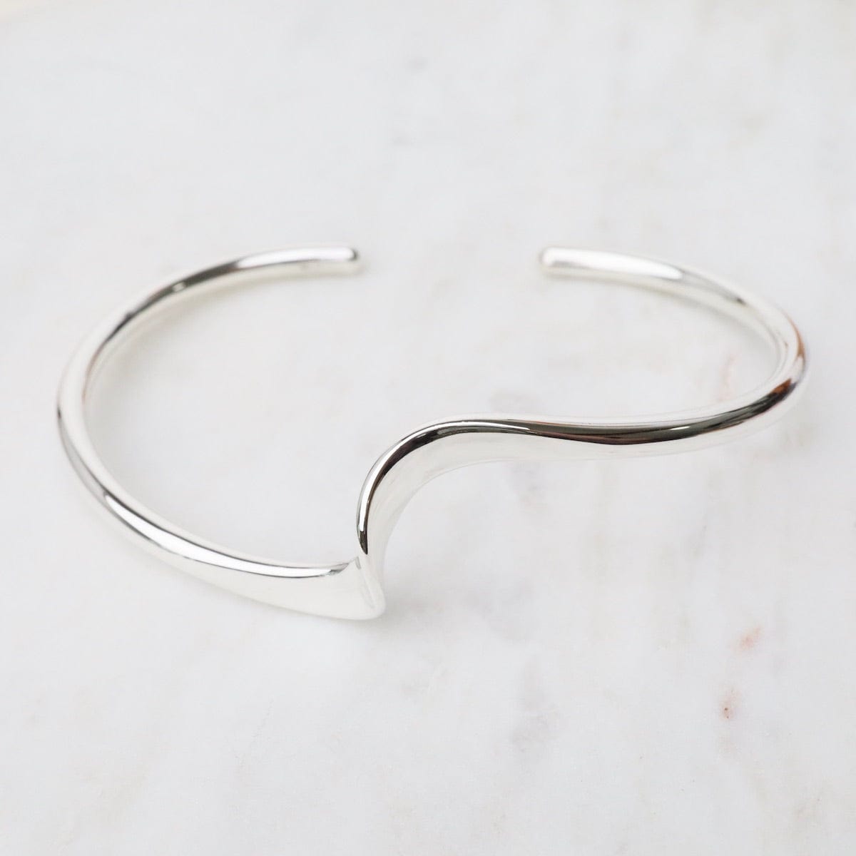 BRC Sterling Silver Cuff with Single Wave