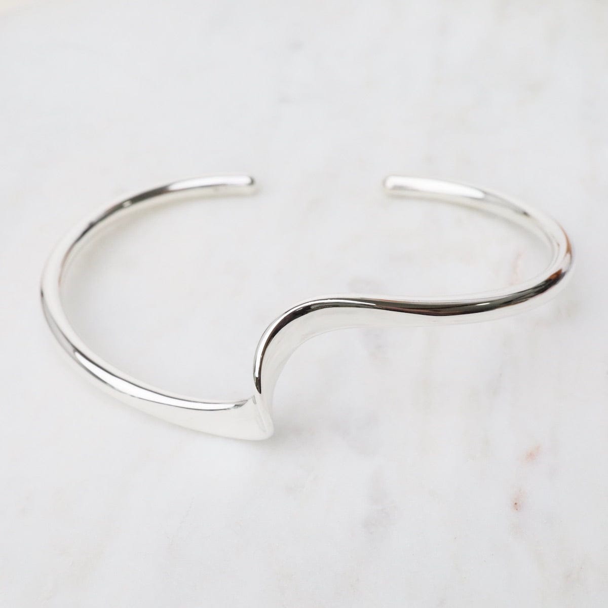 Load image into Gallery viewer, BRC Sterling Silver Cuff with Single Wave
