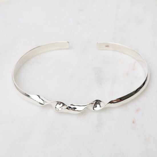 BRC Sterling Silver Cuff with Twisted Ribbon Front
