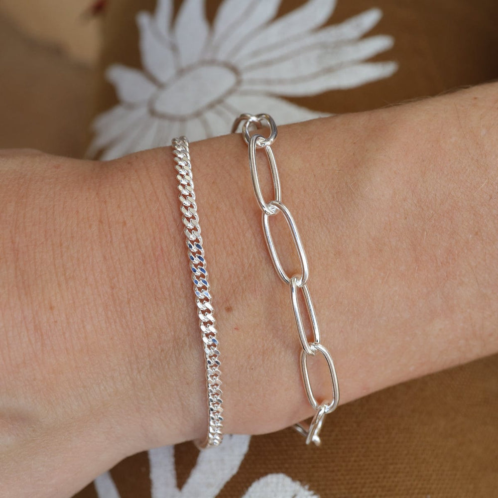 
                  
                    BRC Sterling Silver Cut Curb Chain Bracelet
                  
                