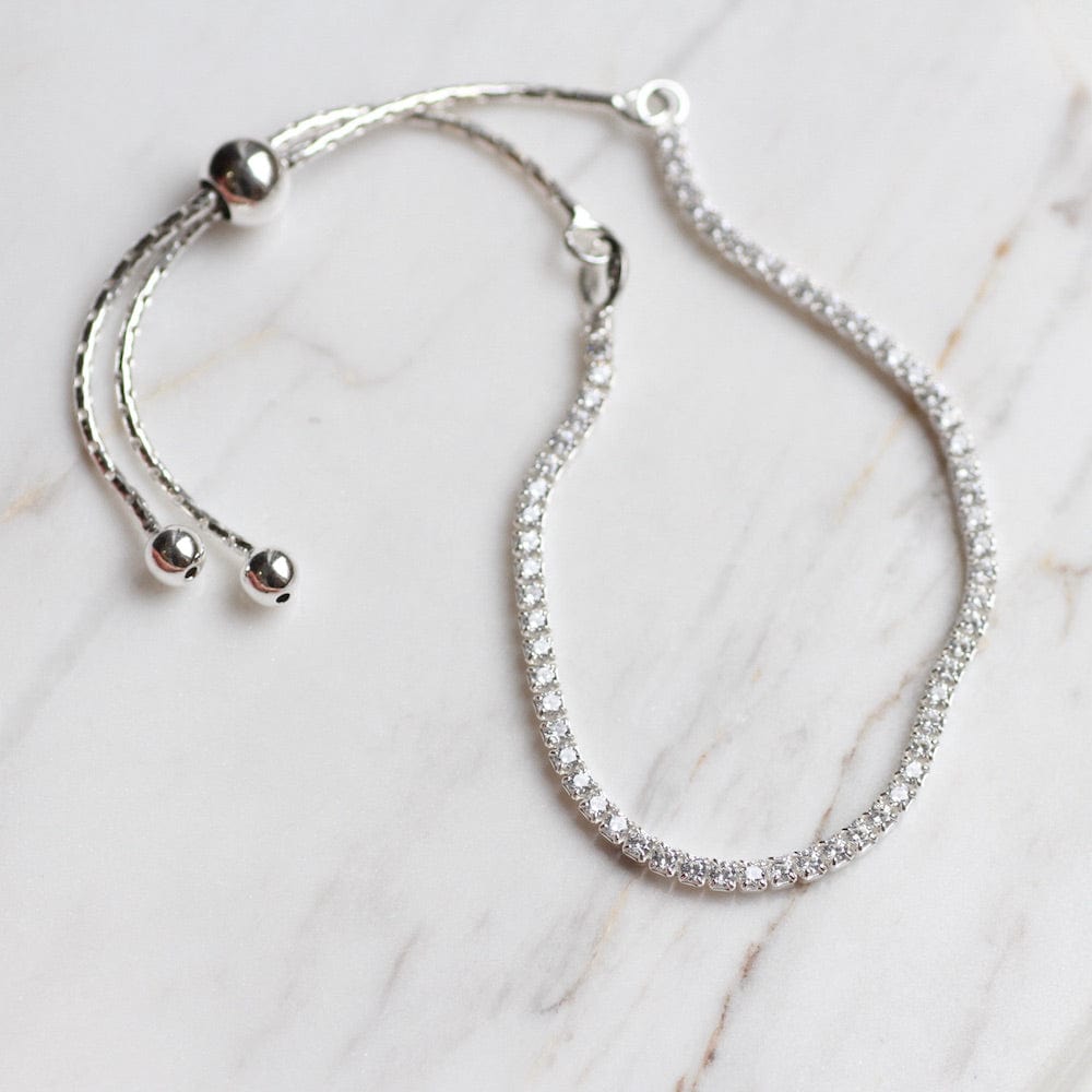 
                  
                    BRC Sterling Silver CZ Bracelet with Sliding Bead Closure
                  
                