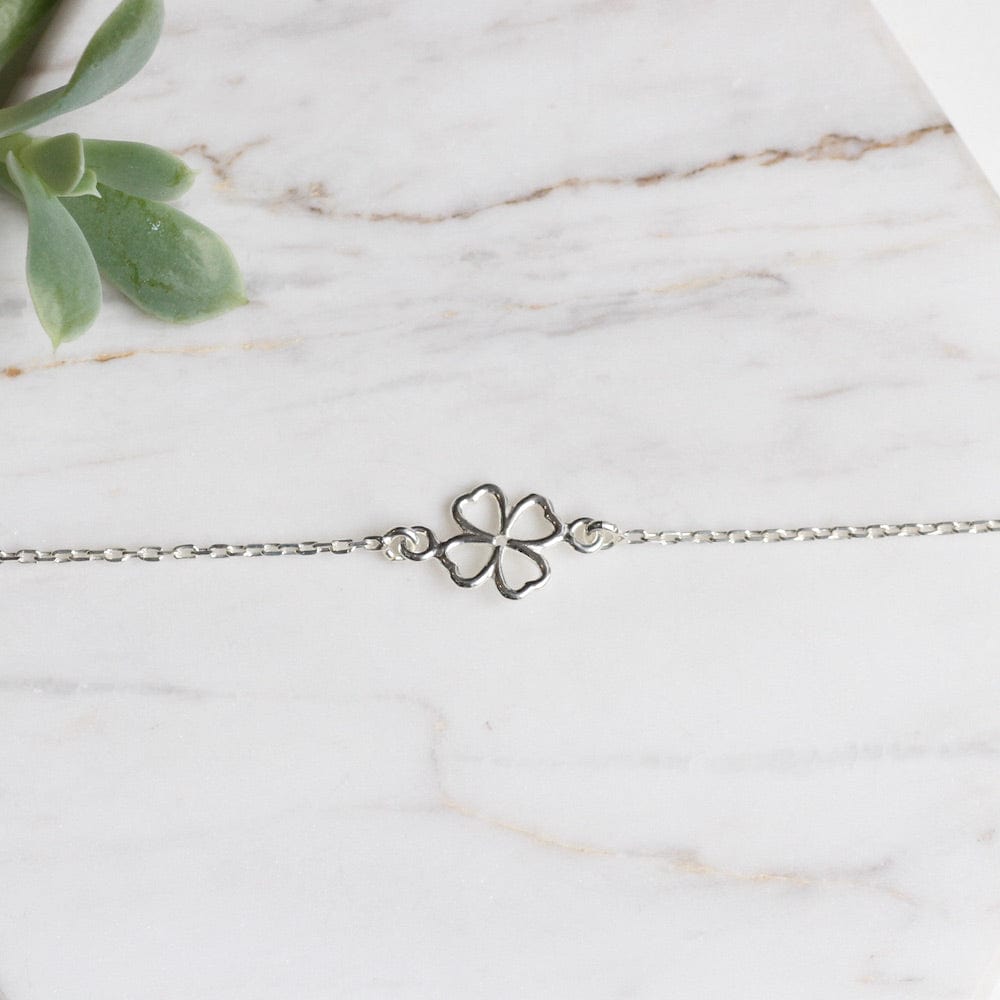 BRC Sterling Silver Delicate Clover Bracelet