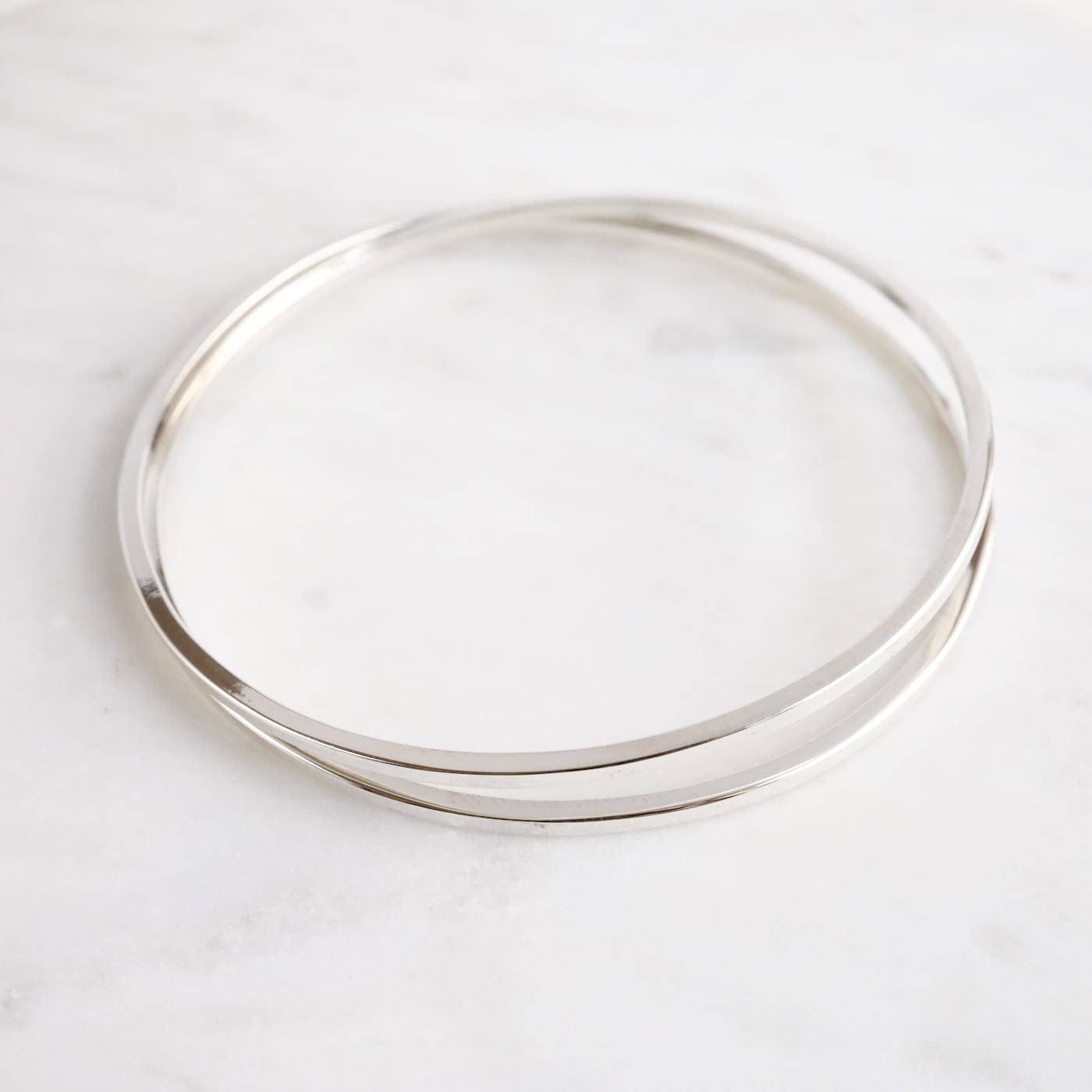 BRC Sterling Silver Double Bangle Bracelet