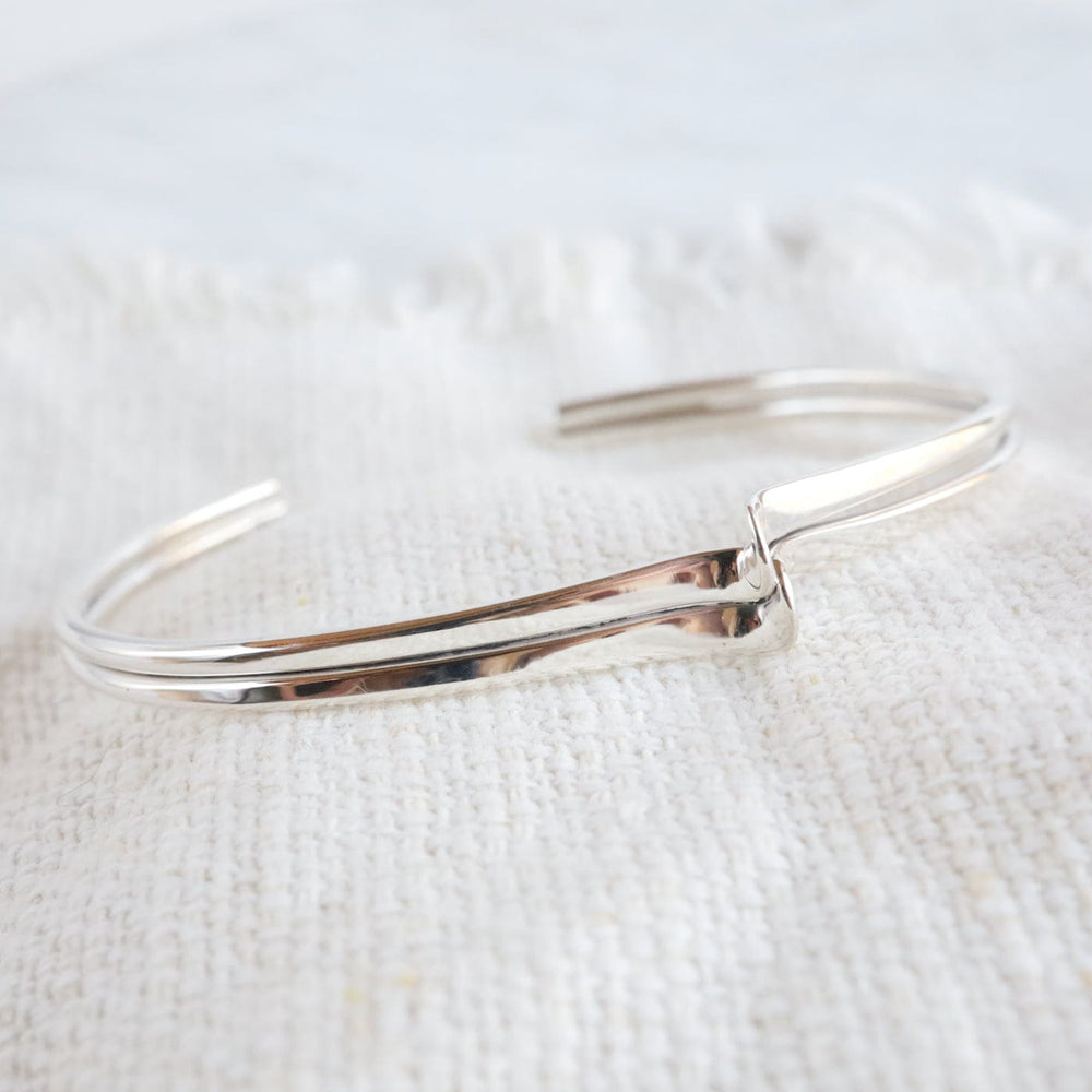 BRC Sterling Silver Double Wave Cuff Bracelet