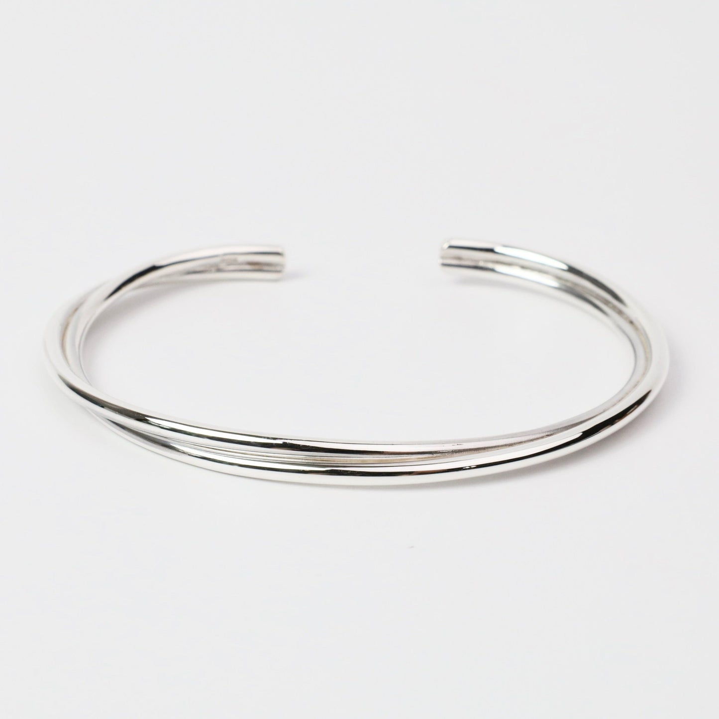 BRC Sterling Silver Double Wire Twist Cuff Bracelet