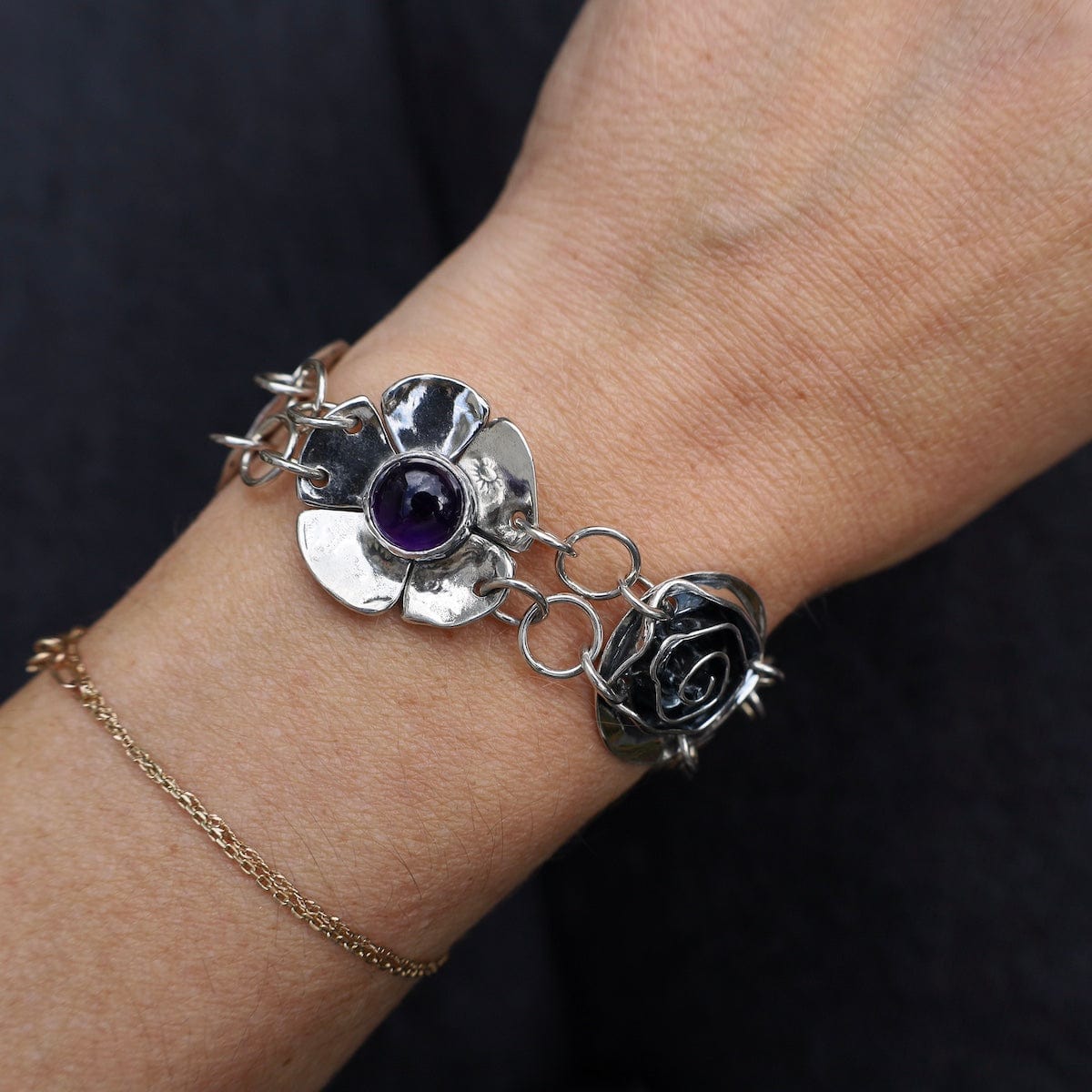 Fine Silver Bracelet, Friendship Bracelet, Diamond Bracelet, Amethyst Bracelet, 925 Sterling Silver selling Gemstone Bracelet, Citrine Bracelet