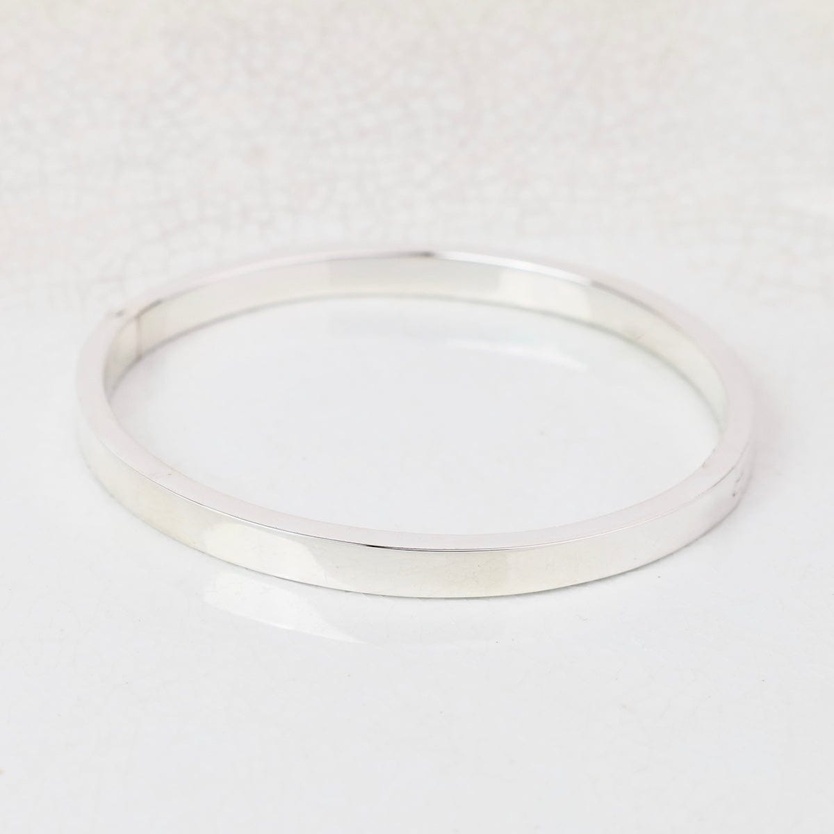 BRC Sterling Silver Flat Oval Hinged Bangle
