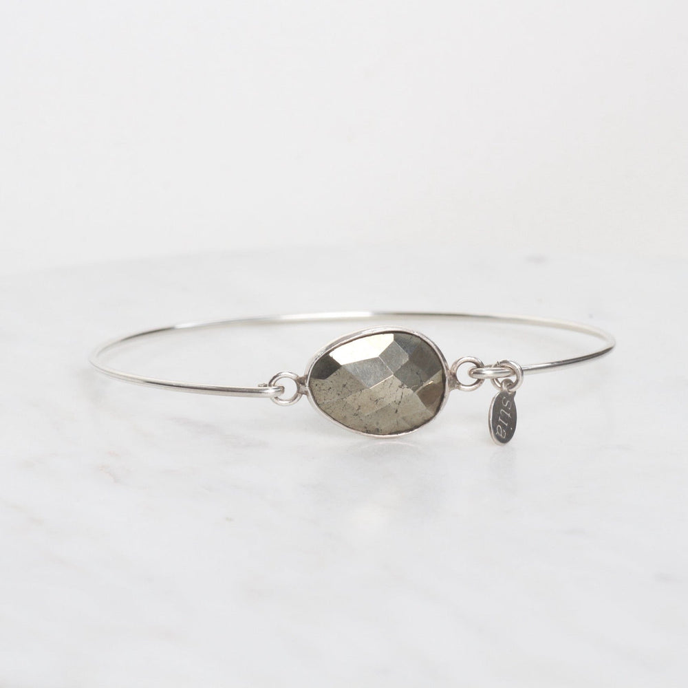 BRC Sterling Silver Freeform Pyrite Bracelet