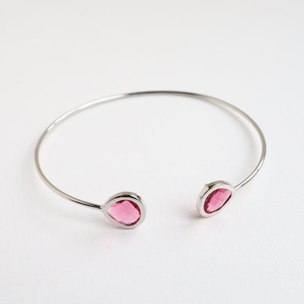 BRC Sterling Silver Fuchsia Double Crystal Bracelet