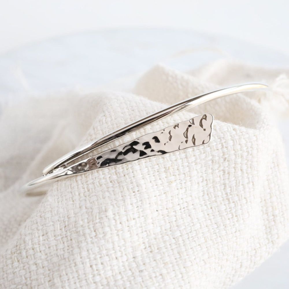 BRC Sterling Silver Hammered Paddle By-pass Bracelet