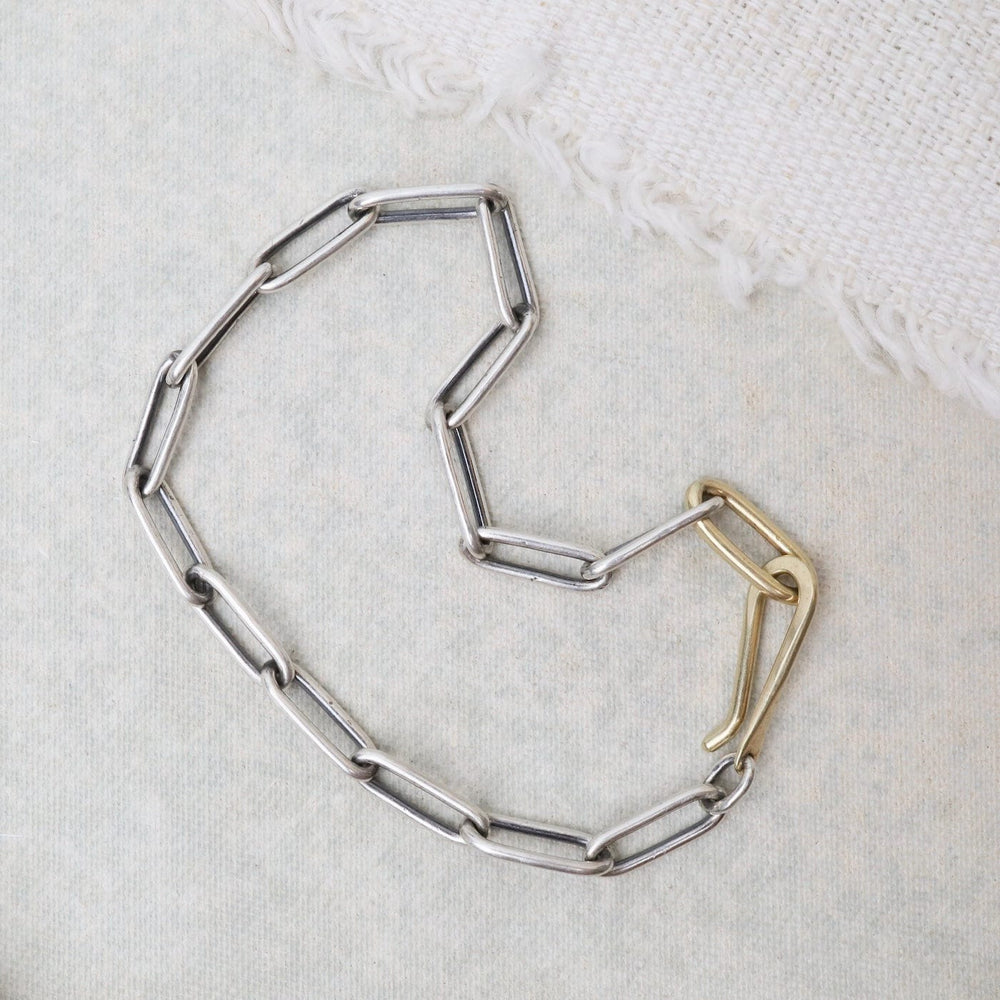 
                      
                        BRC Sterling Silver Handmade Chain Bracelet + 18k Clasp
                      
                    