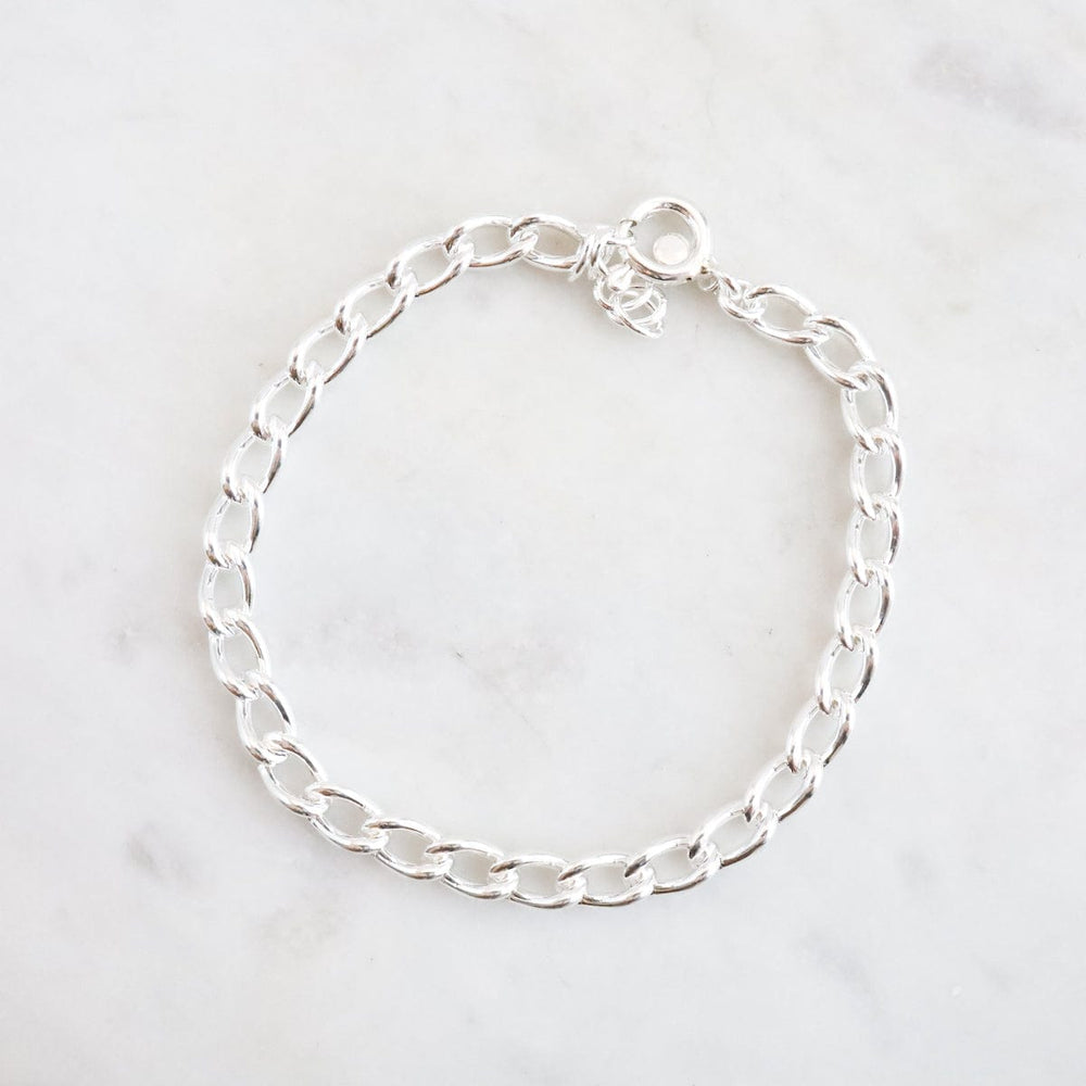 BRC Sterling Silver Heavy Curb Chain Bracelet